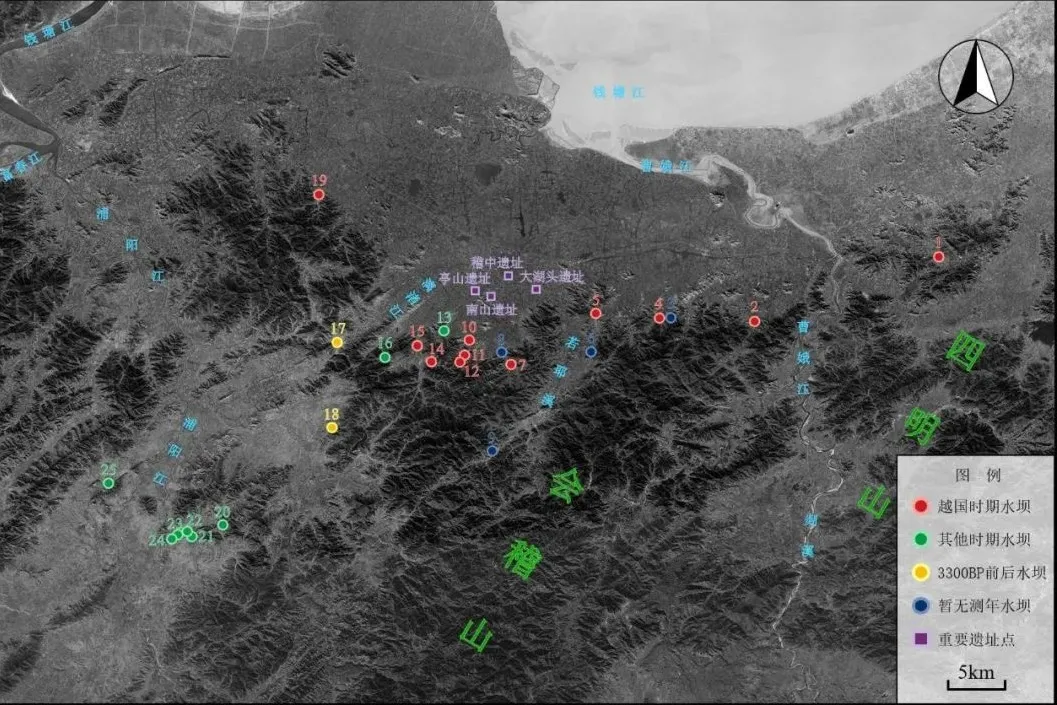 智慧博物馆， 绍兴地区古水坝分布情况（1969年影像）