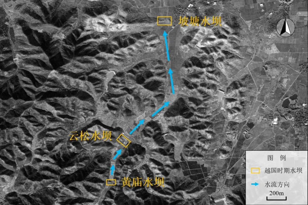 黄庙、云松、坡塘三级水库示意图，智慧博物馆